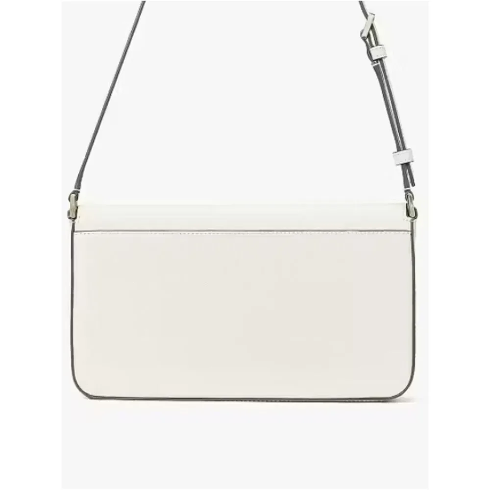 kate spade Staci Meringue Ivory Gold Tone Saffiano Leather Small Hobo Bag